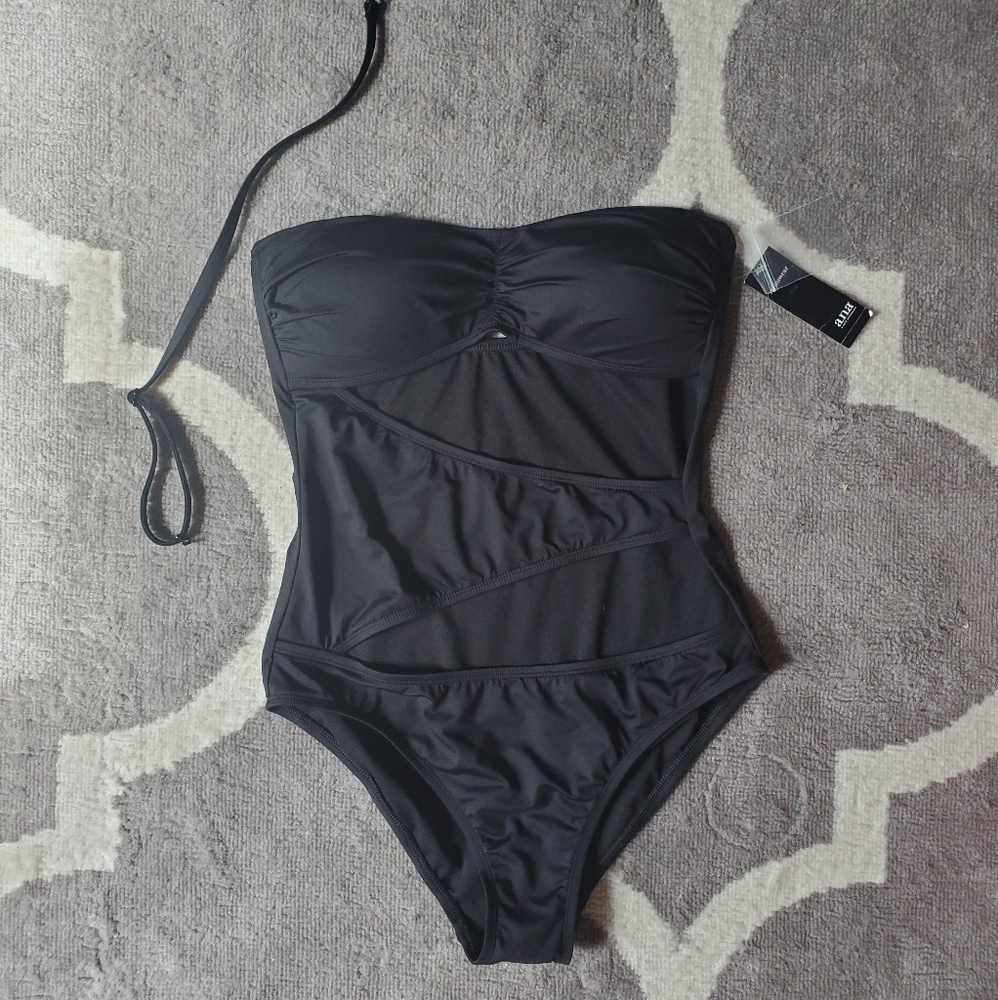 NWT Black a.n.a one piece swimsuit size 10/L